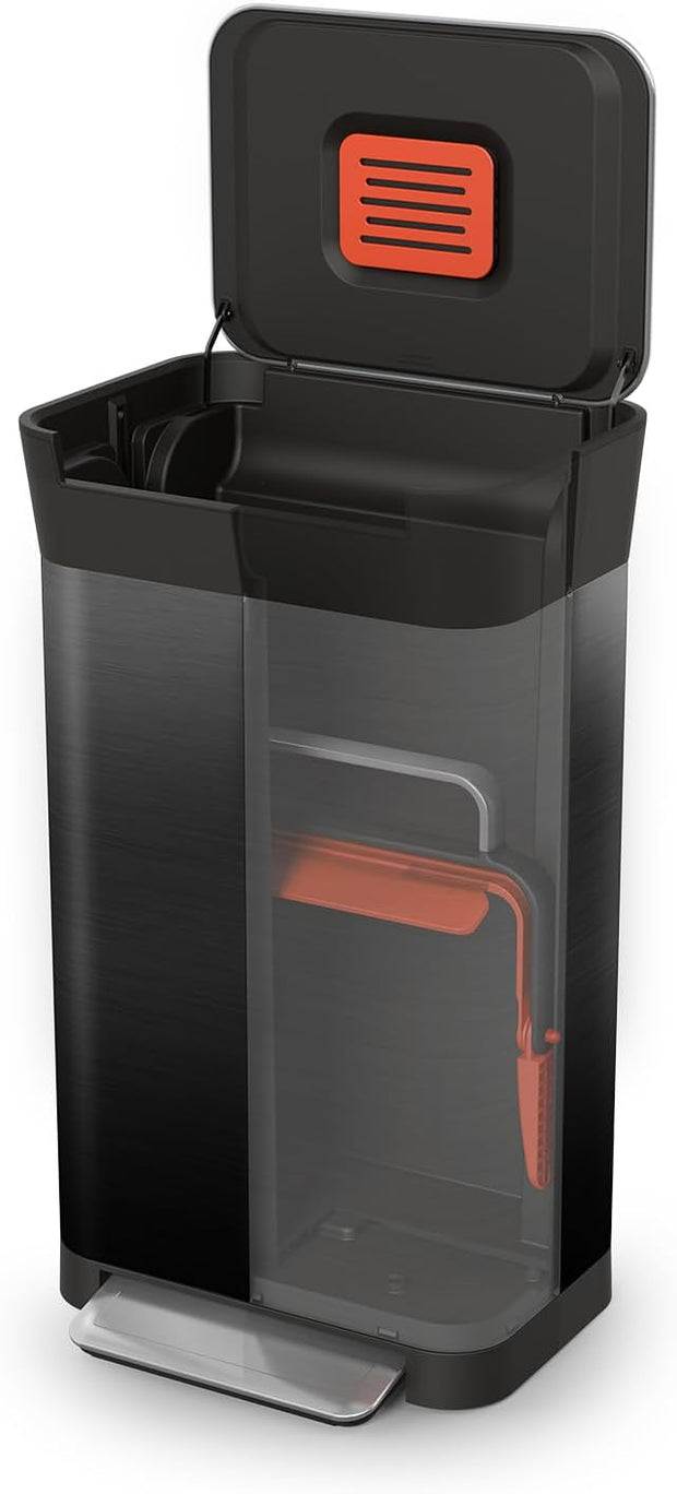 🗑30L Manual Compaction Trash Bin｜More Capacity, Less Hassle