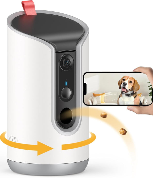 Interactive Pet Camera – Treat Tossing, Auto-Tracking & Two-Way Audio