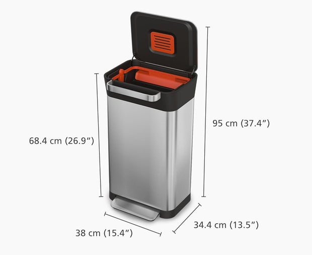🗑30L Manual Compaction Trash Bin｜More Capacity, Less Hassle