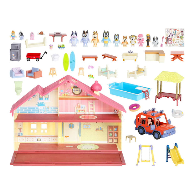 Ultimate 4-in-1 Mega Playset — House, Pool, Park & Family Car Combo