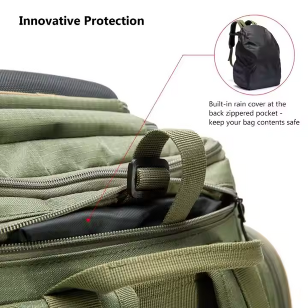 All-Purpose Fishing Bag - Spacious + Rain Cover