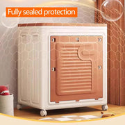 Compact Rolling Storage Rack - 360° Swivel Wheels and Dust Cover
