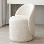 Faux Lamb Velvet Vanity Chair with Backrest — 360° Swivel, Multi-Functional Use