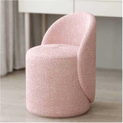 Faux Lamb Velvet Vanity Chair with Backrest — 360° Swivel, Multi-Functional Use
