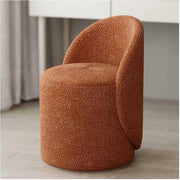 Faux Lamb Velvet Vanity Chair with Backrest — 360° Swivel, Multi-Functional Use