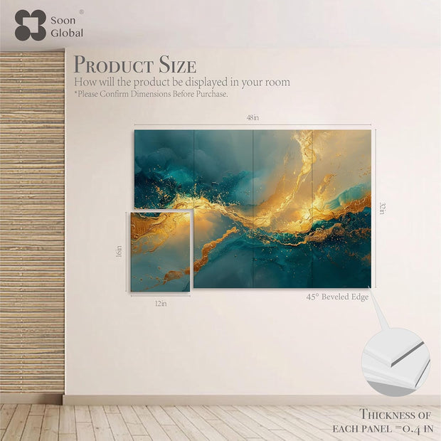 Acoustical Wall Panels, 6-Piece 23.62 X 23.62 Inches Art Acoustic Panels, Decorative Acoustic Panels, Acoustic Wall Panels, Sound Absorbing Wall Art, Arcadian Vortex
