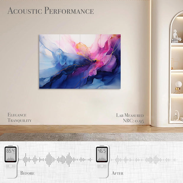 Acoustical Wall Panels, 6-Piece 23.62 X 23.62 Inches Art Acoustic Panels, Decorative Acoustic Panels, Acoustic Wall Panels, Sound Absorbing Wall Art, Arcadian Vortex