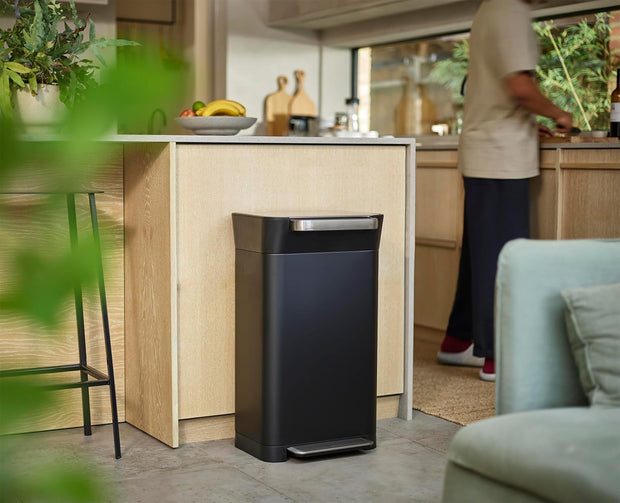🗑30L Manual Compaction Trash Bin｜More Capacity, Less Hassle