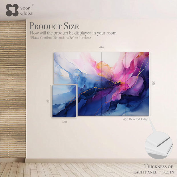 Acoustical Wall Panels, 6-Piece 23.62 X 23.62 Inches Art Acoustic Panels, Decorative Acoustic Panels, Acoustic Wall Panels, Sound Absorbing Wall Art, Arcadian Vortex