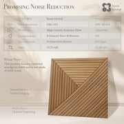Acoustical Wall Panels, 6-Piece 23.62 X 23.62 Inches Art Acoustic Panels, Decorative Acoustic Panels, Acoustic Wall Panels, Sound Absorbing Wall Art, Arcadian Vortex