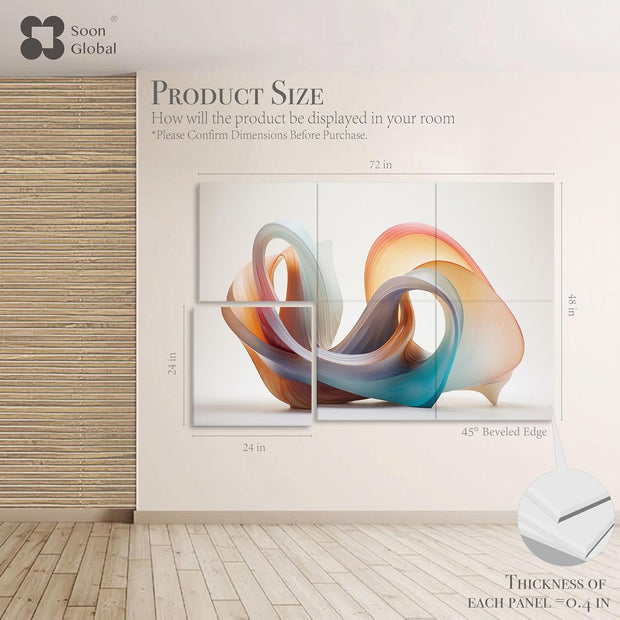 Acoustical Wall Panels, 6-Piece 23.62 X 23.62 Inches Art Acoustic Panels, Decorative Acoustic Panels, Acoustic Wall Panels, Sound Absorbing Wall Art, Arcadian Vortex