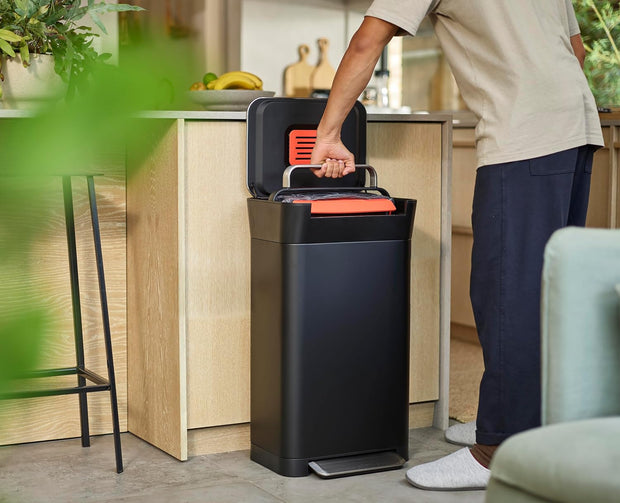 🗑30L Manual Compaction Trash Bin｜More Capacity, Less Hassle