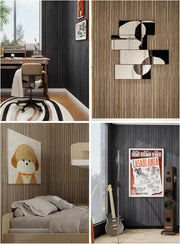 Luxury Wood-Texture Wall Panels｜Self-Adhesive, Sound-Reducing, Fits Curved Surfaces