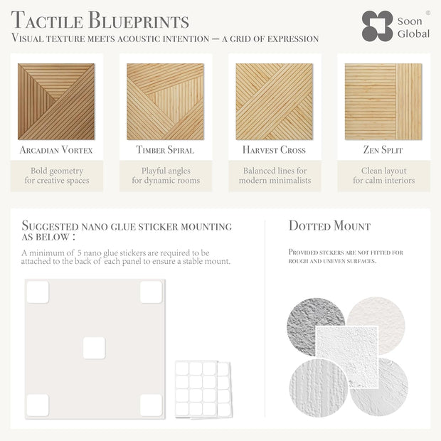 Acoustical Wall Panels, 6-Piece 23.62 X 23.62 Inches Art Acoustic Panels, Decorative Acoustic Panels, Acoustic Wall Panels, Sound Absorbing Wall Art, Arcadian Vortex