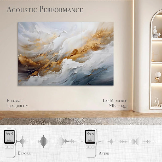 Acoustical Wall Panels, 6-Piece 23.62 X 23.62 Inches Art Acoustic Panels, Decorative Acoustic Panels, Acoustic Wall Panels, Sound Absorbing Wall Art, Arcadian Vortex