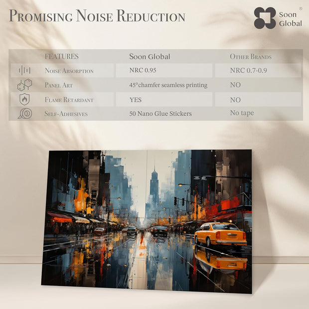 Acoustical Wall Panels, 6-Piece 23.62 X 23.62 Inches Art Acoustic Panels, Decorative Acoustic Panels, Acoustic Wall Panels, Sound Absorbing Wall Art, Arcadian Vortex
