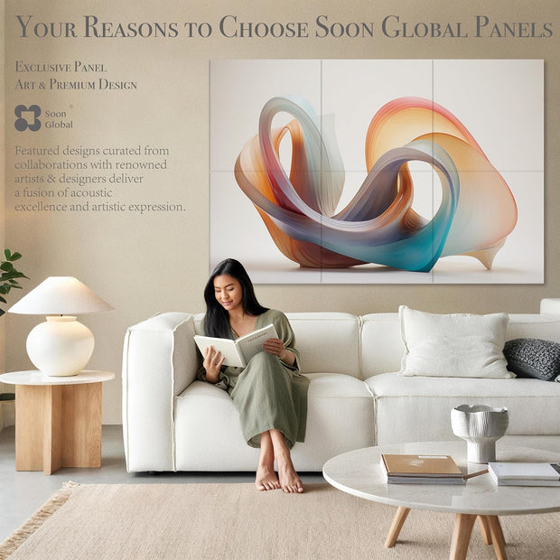 Acoustical Wall Panels, 6-Piece 23.62 X 23.62 Inches Art Acoustic Panels, Decorative Acoustic Panels, Acoustic Wall Panels, Sound Absorbing Wall Art, Arcadian Vortex
