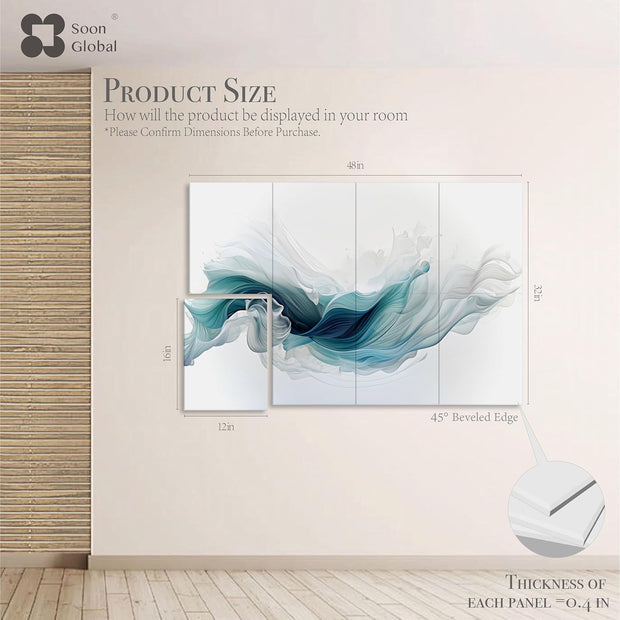 Acoustical Wall Panels, 6-Piece 23.62 X 23.62 Inches Art Acoustic Panels, Decorative Acoustic Panels, Acoustic Wall Panels, Sound Absorbing Wall Art, Arcadian Vortex