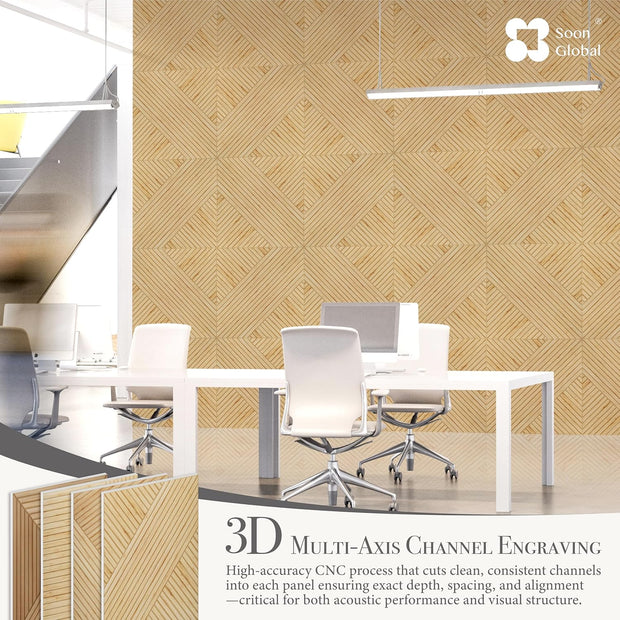 Acoustical Wall Panels, 6-Piece 23.62 X 23.62 Inches Art Acoustic Panels, Decorative Acoustic Panels, Acoustic Wall Panels, Sound Absorbing Wall Art, Arcadian Vortex