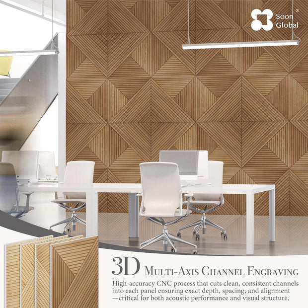 Acoustical Wall Panels, 6-Piece 23.62 X 23.62 Inches Art Acoustic Panels, Decorative Acoustic Panels, Acoustic Wall Panels, Sound Absorbing Wall Art, Arcadian Vortex