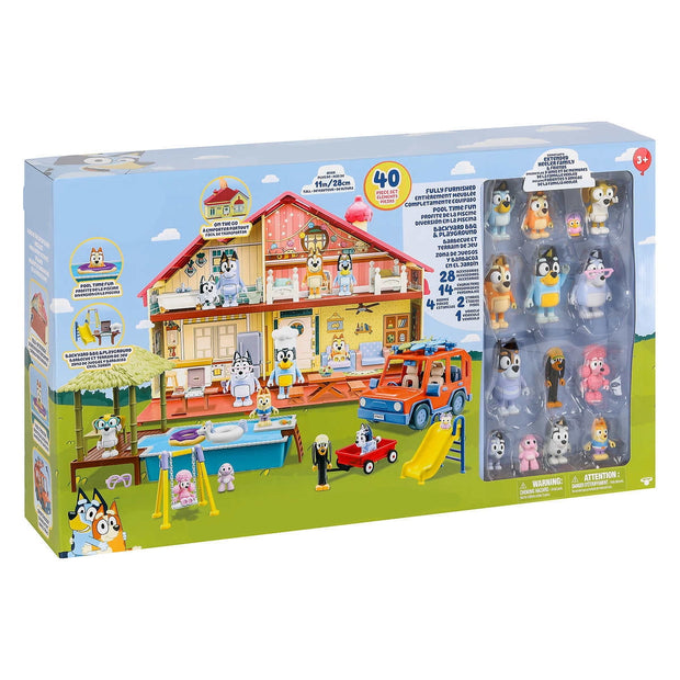 Ultimate 4-in-1 Mega Playset — House, Pool, Park & Family Car Combo