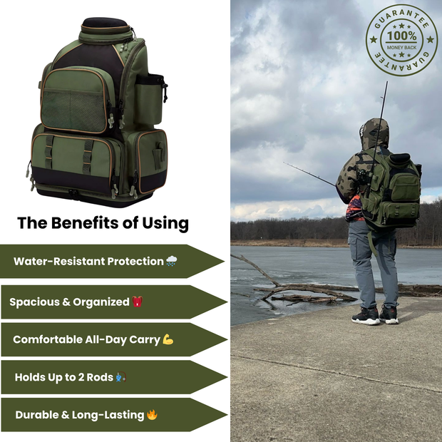 All-Purpose Fishing Bag - Spacious + Rain Cover